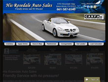 Tablet Screenshot of hisrosedaleautosales.com